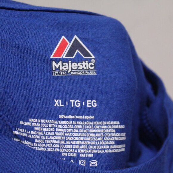 Los Angeles Dodger Men Blue Tee Shirt Short Sleeve Majestic Heart Size XL - Picture 10 of 10
